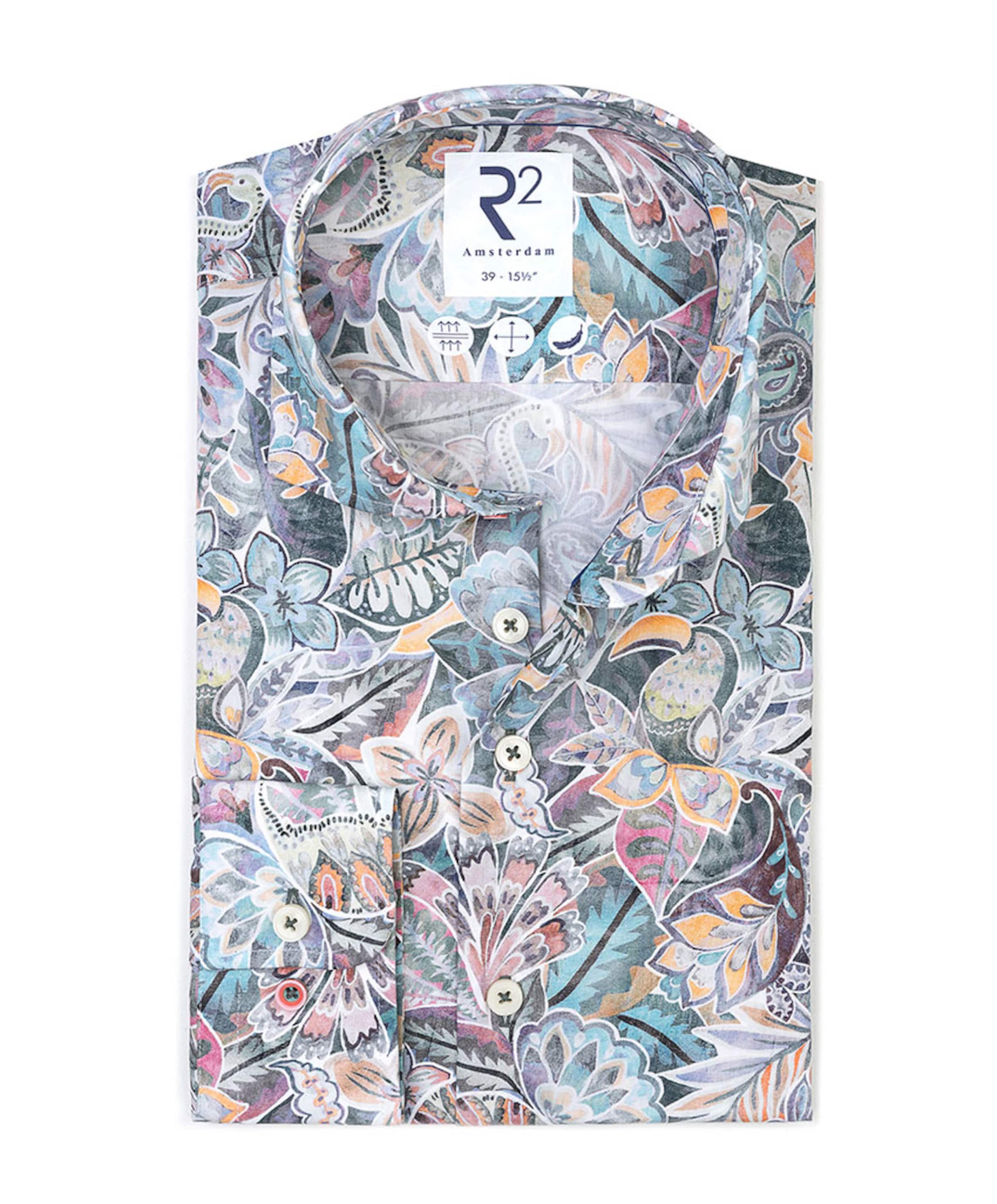 Heren overhemd lange mouw multicolor