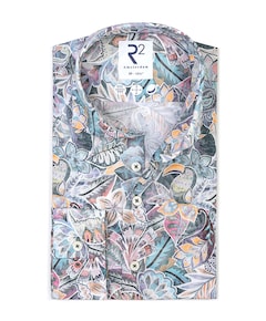 Heren overhemd lange mouw multicolor