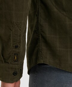 Heren overhemd lange mouw groen