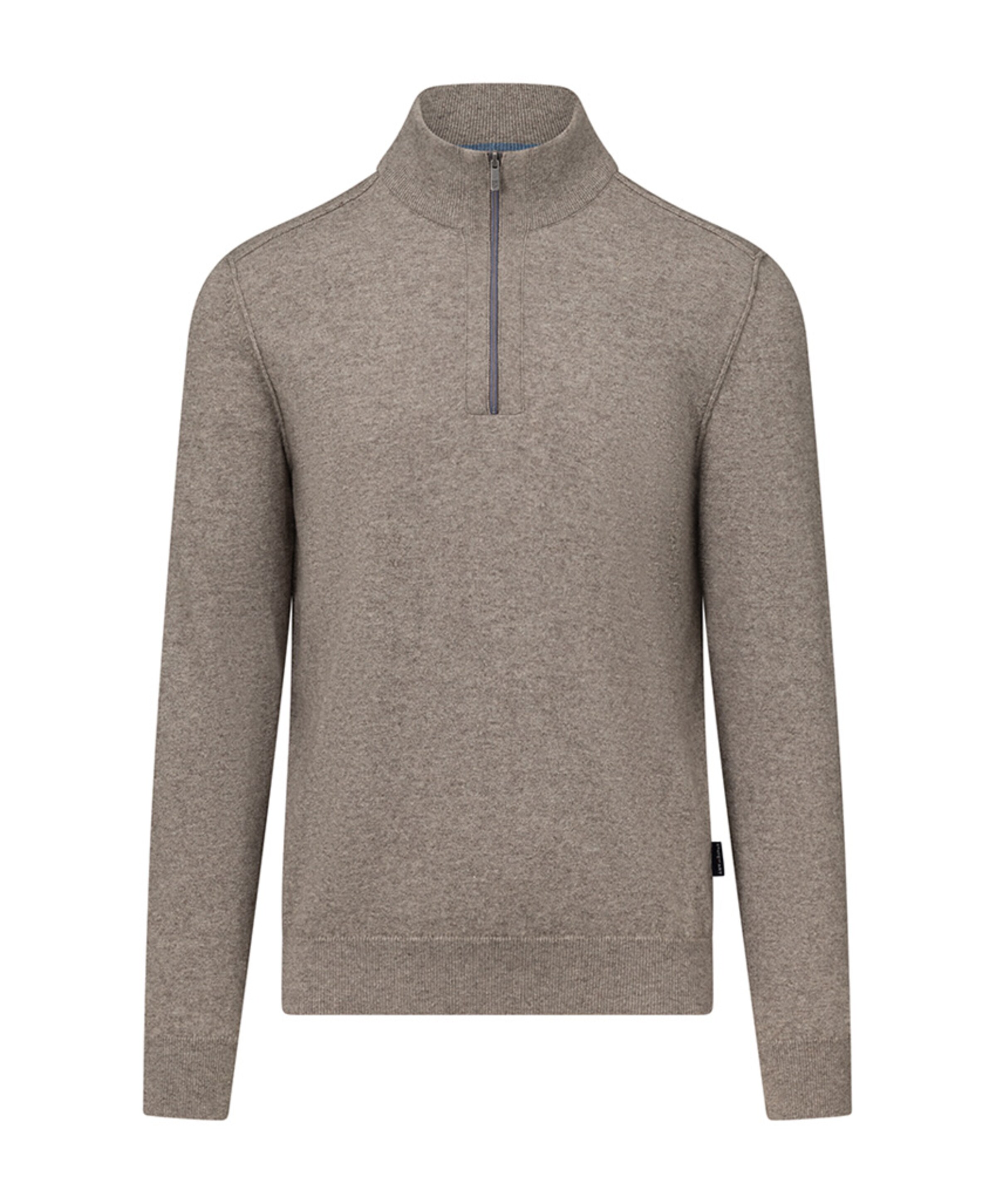 Heren trui met rits bruin