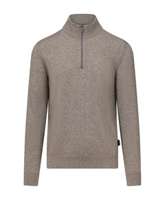 Heren trui met rits bruin