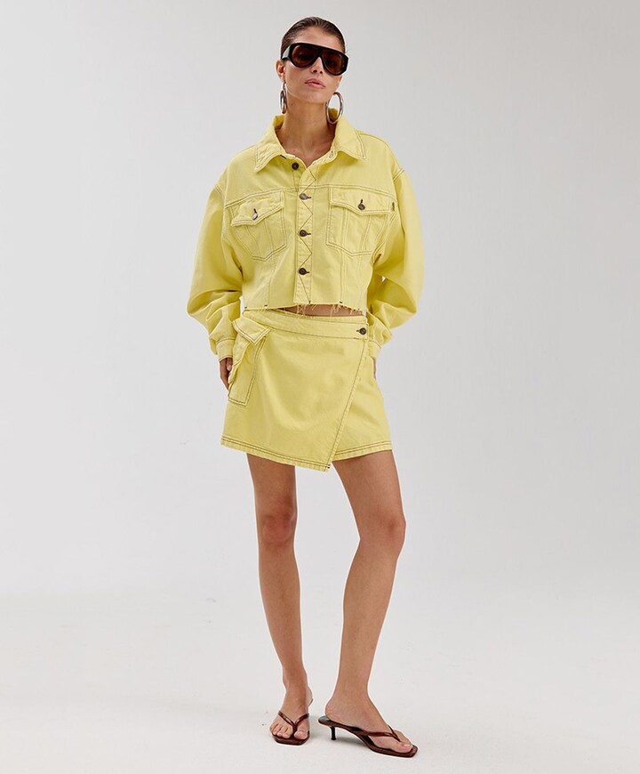 Dames spijkerjas  geel