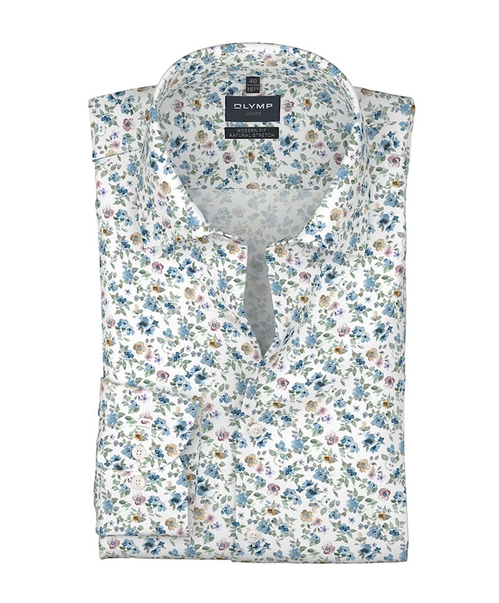 Heren overhemd lange mouw wit