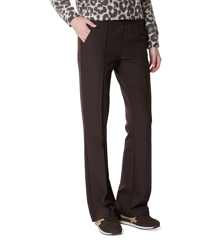 Jenny Wide Flared dames broek bruin
