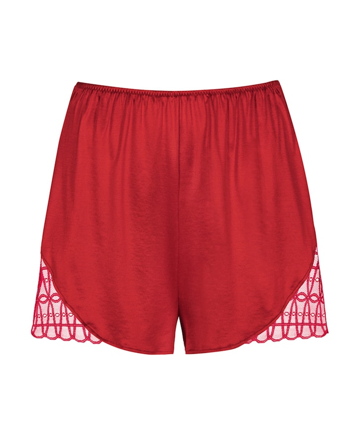 Dames pyjamashort rood