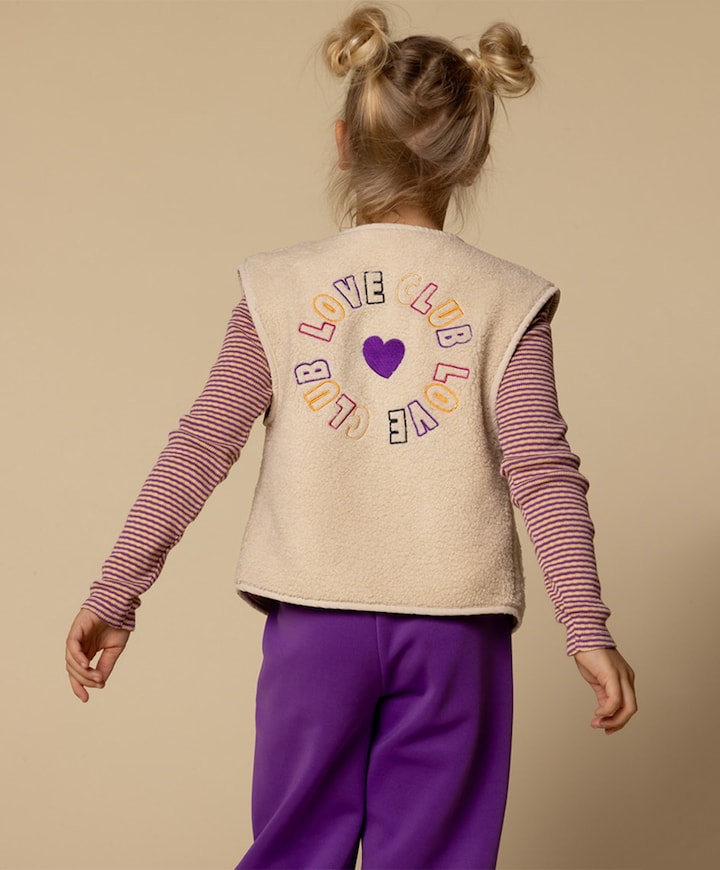 Meisjes gilet beige