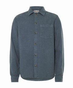 Heren overhemd lange mouw blauw