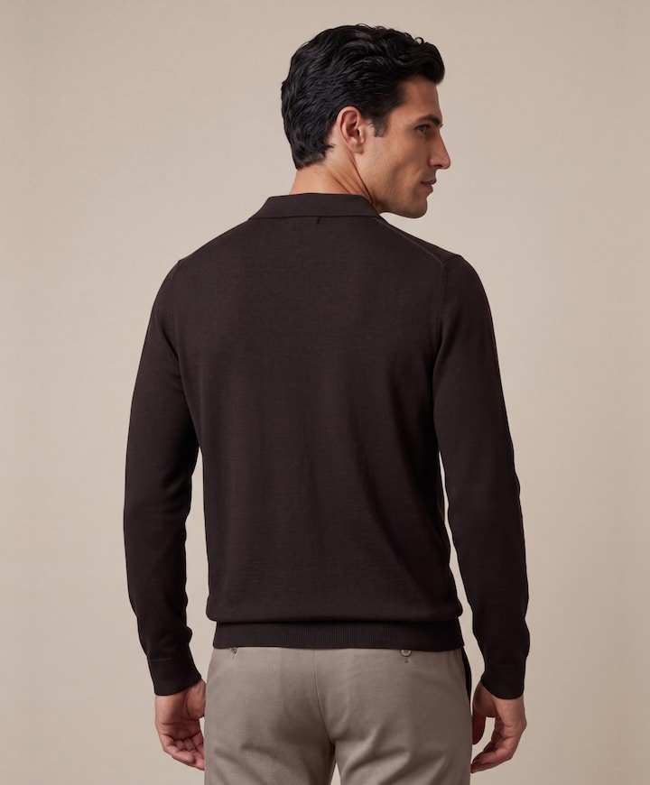 Heren polo bruin