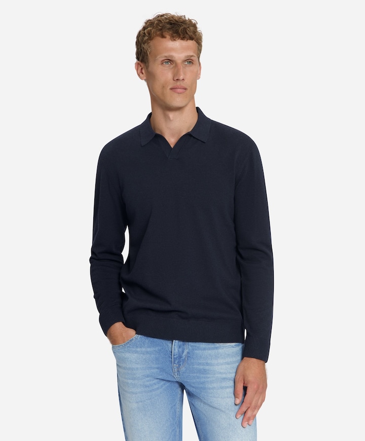 Heren polo blauw