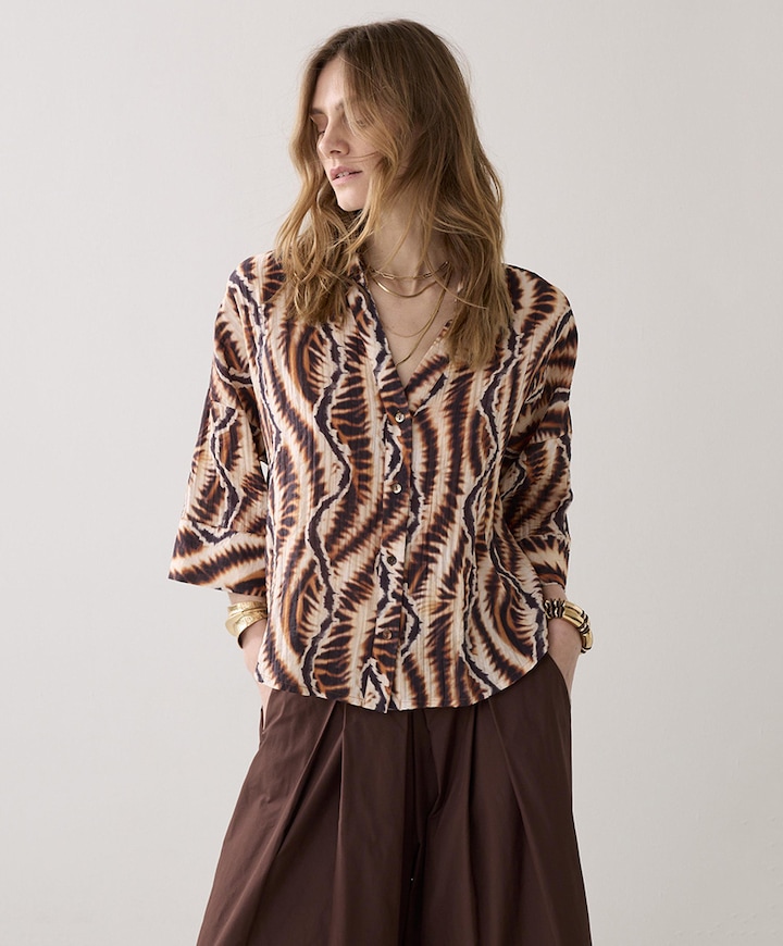 Dames blouse bruin
