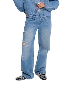 DAMAGED SOFT dames broek blauw