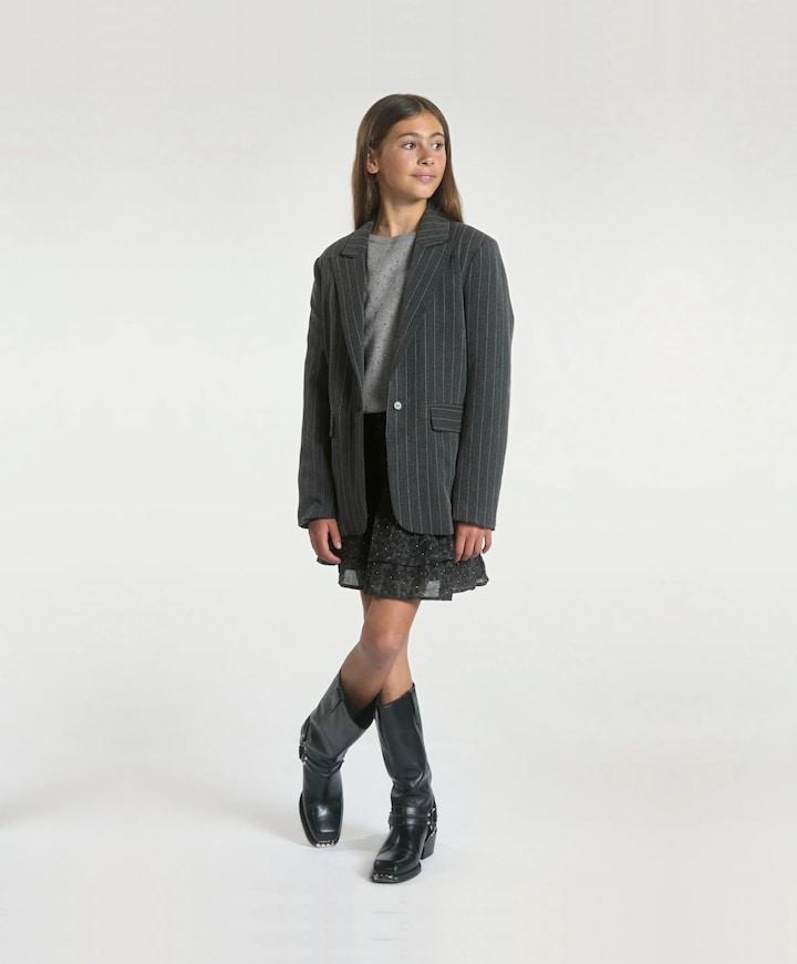 Meisjes blazer grijs