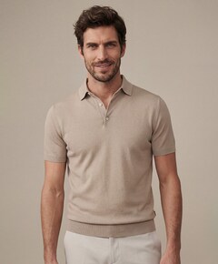 Heren polo beige
