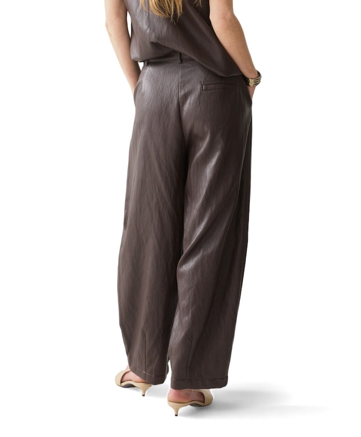 Balloon Soft faux leather dames broek bruin