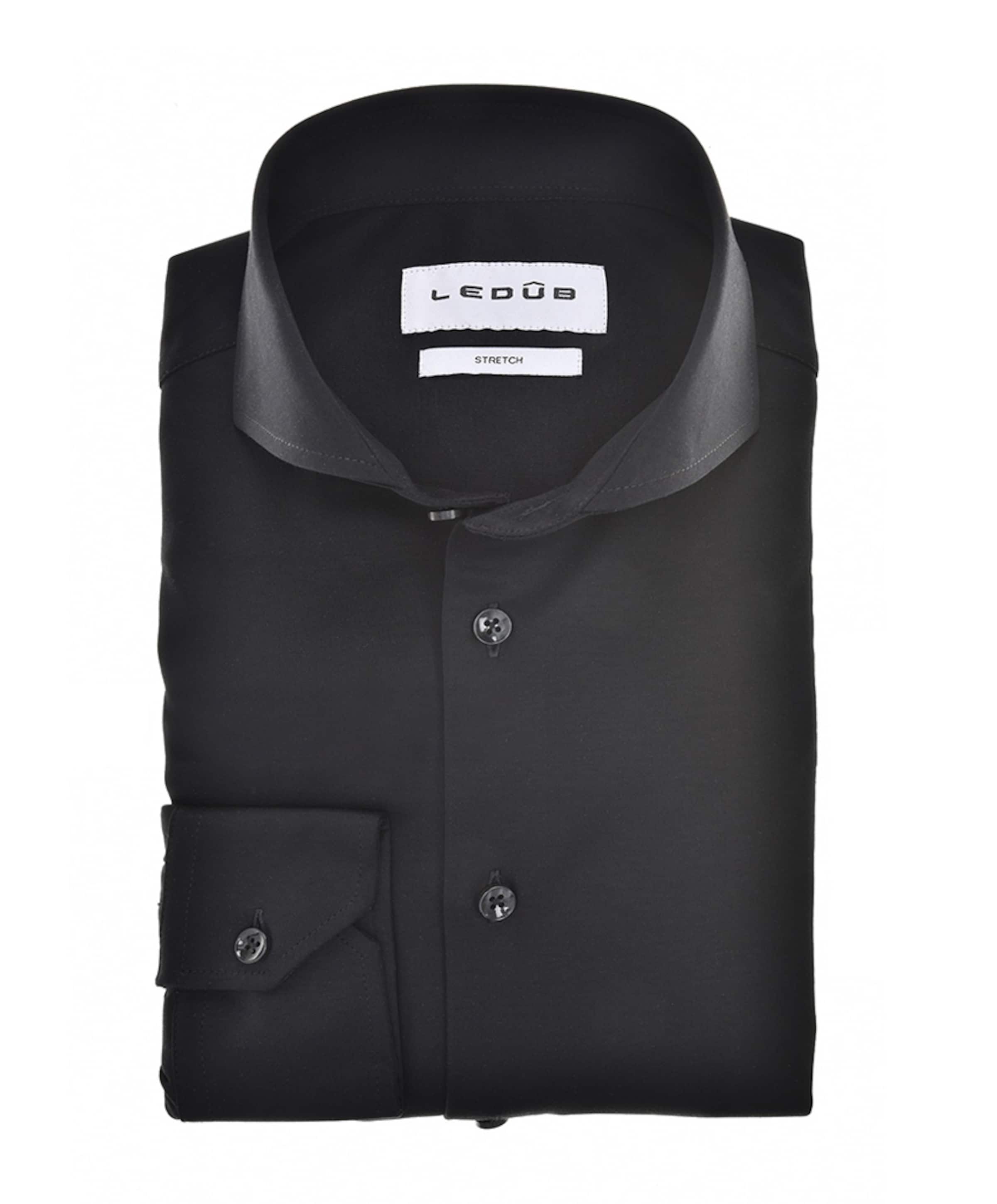 Heren overhemd extra lange mouw zwart