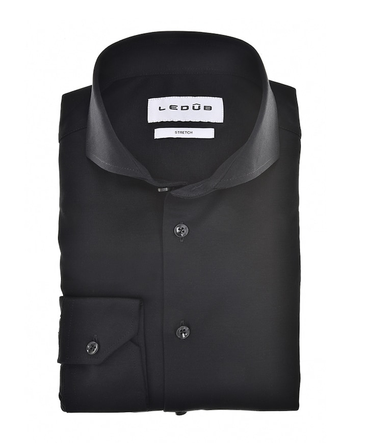 Heren overhemd extra lange mouw zwart