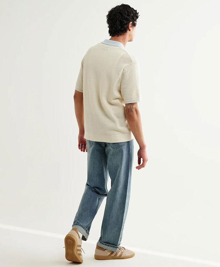 Heren overhemd korte mouw ecru