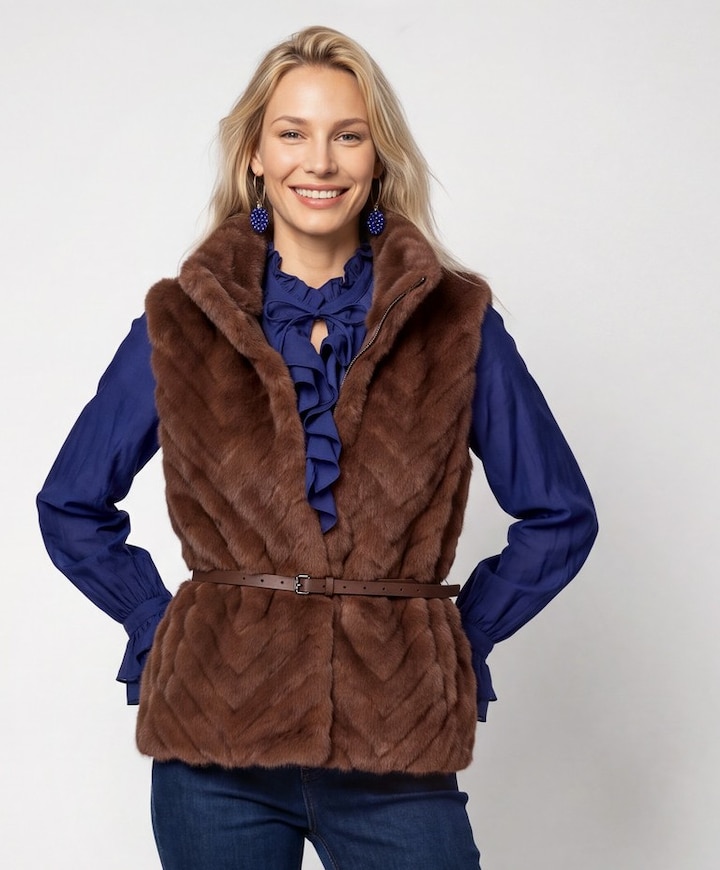 Dames gilet bruin