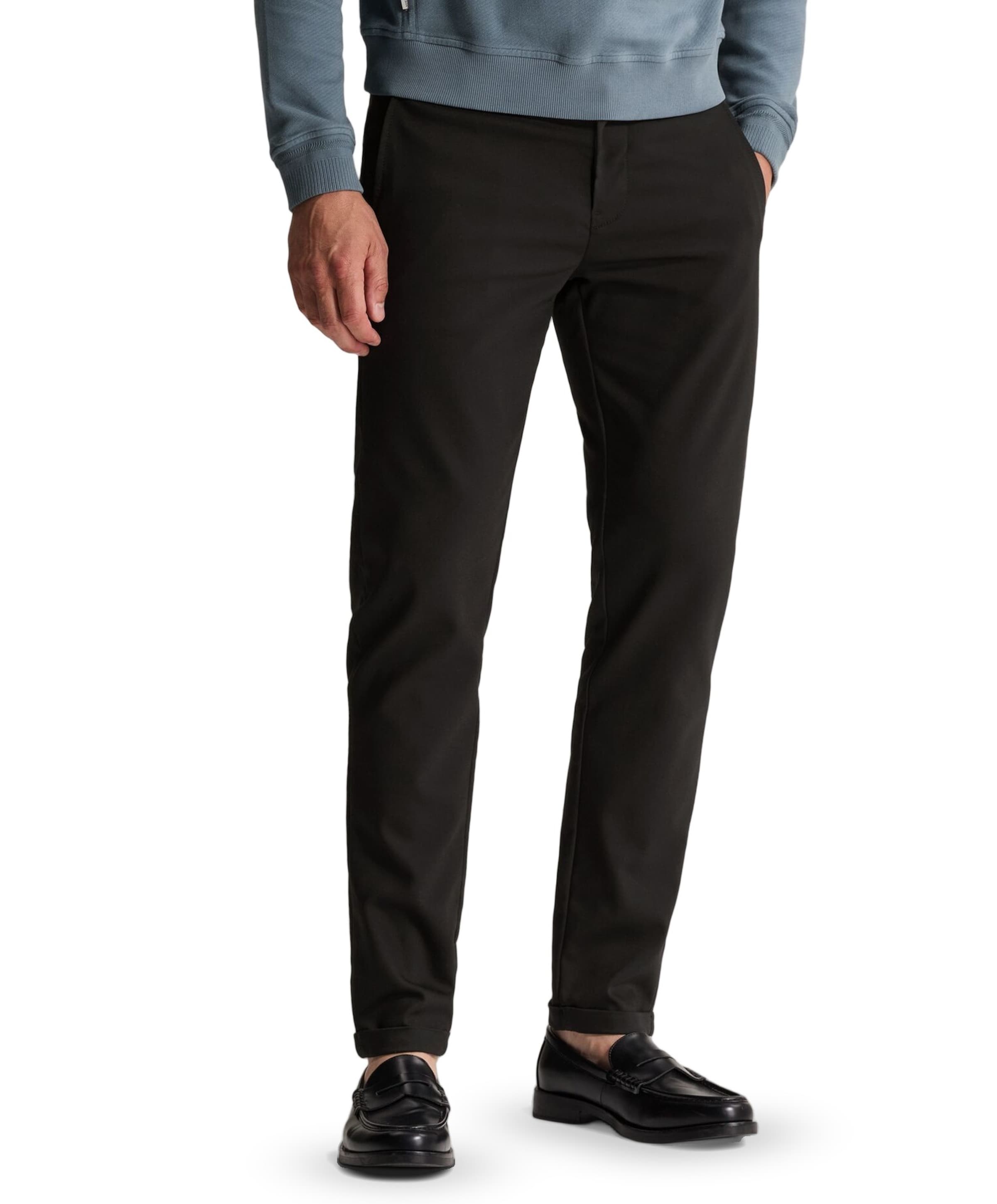 CYLAS TAPERED CHINO MEGDA POWER heren broek zwart