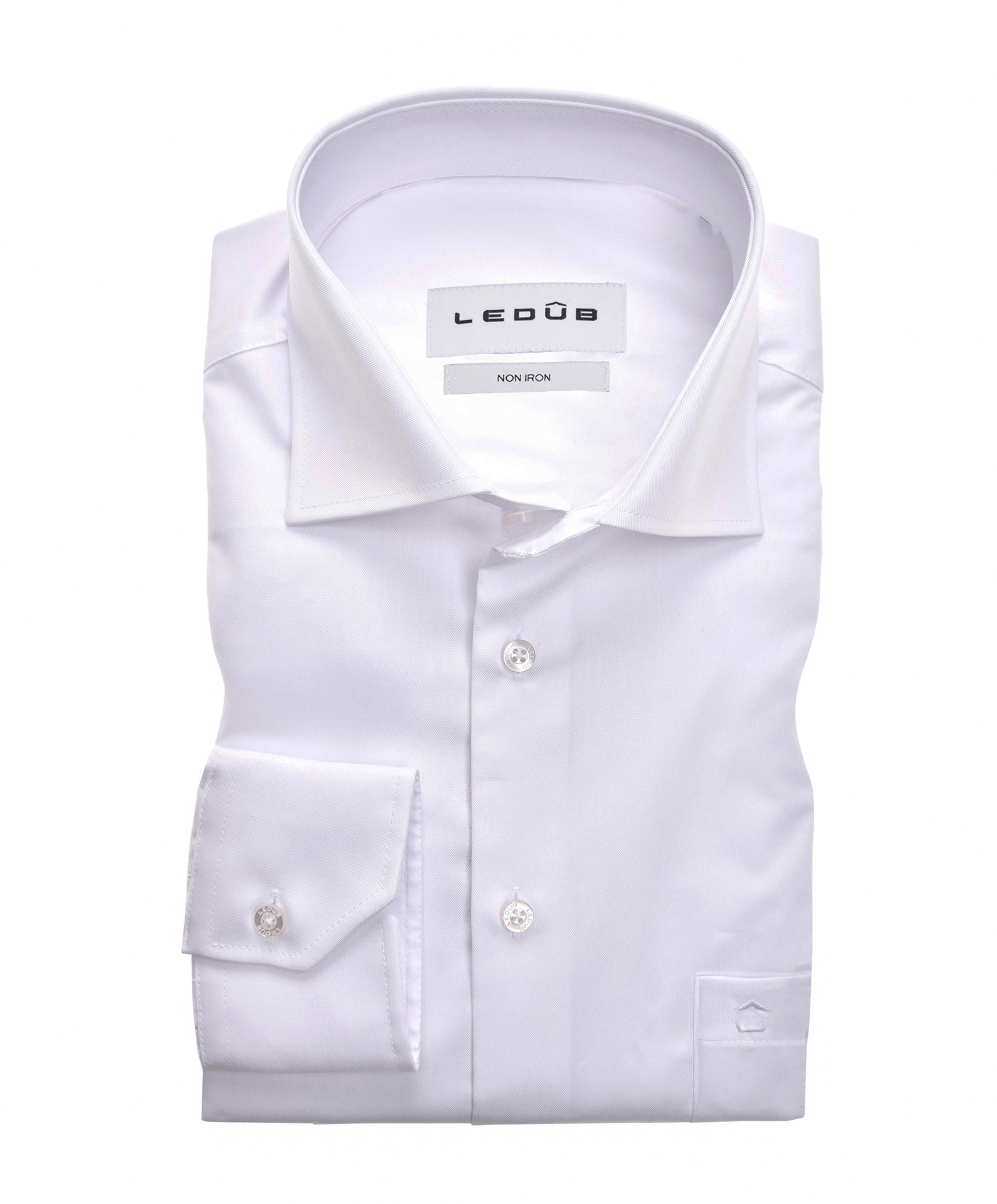 Heren overhemd extra lange mouw wit