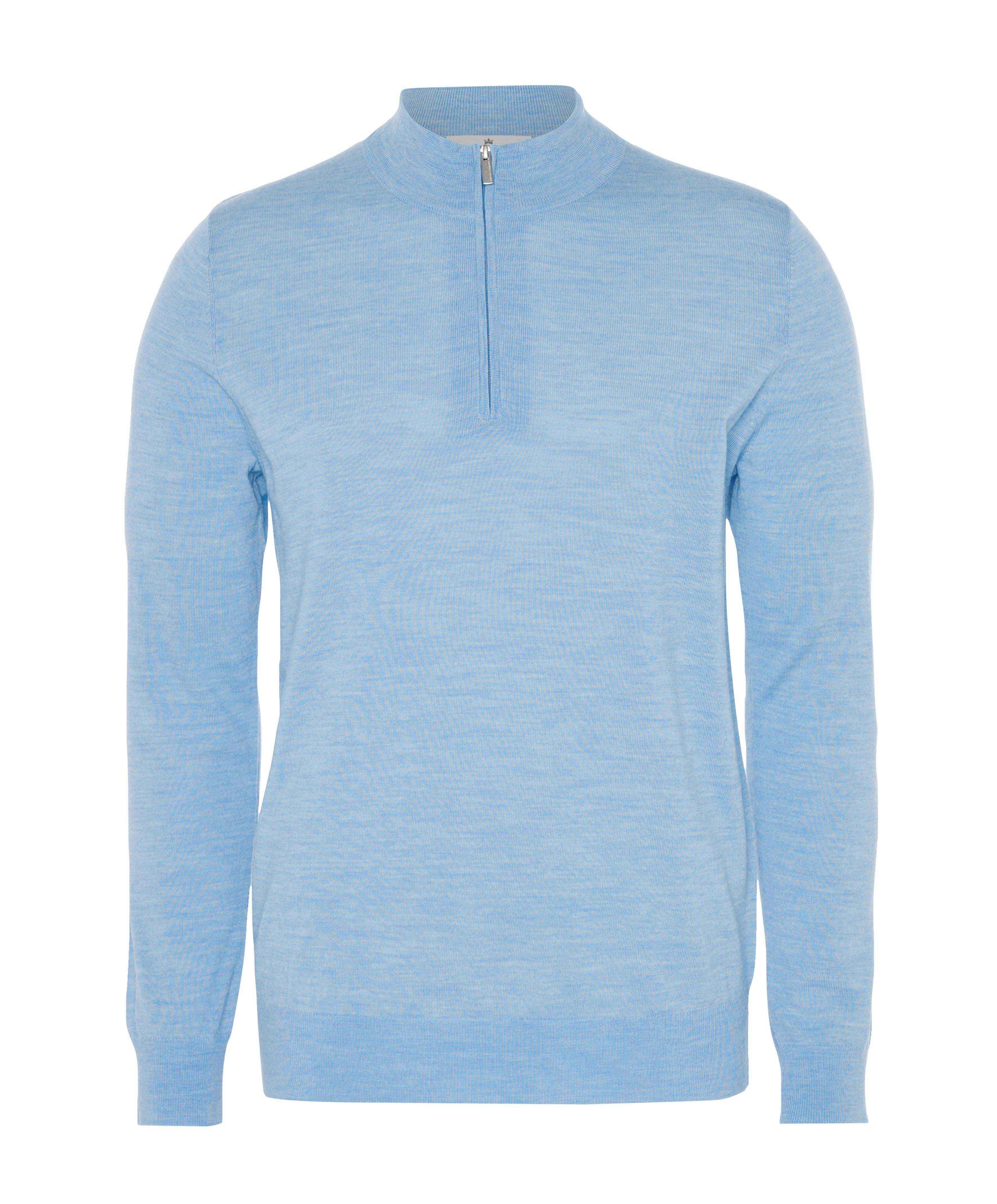 Heren trui met rits blauw