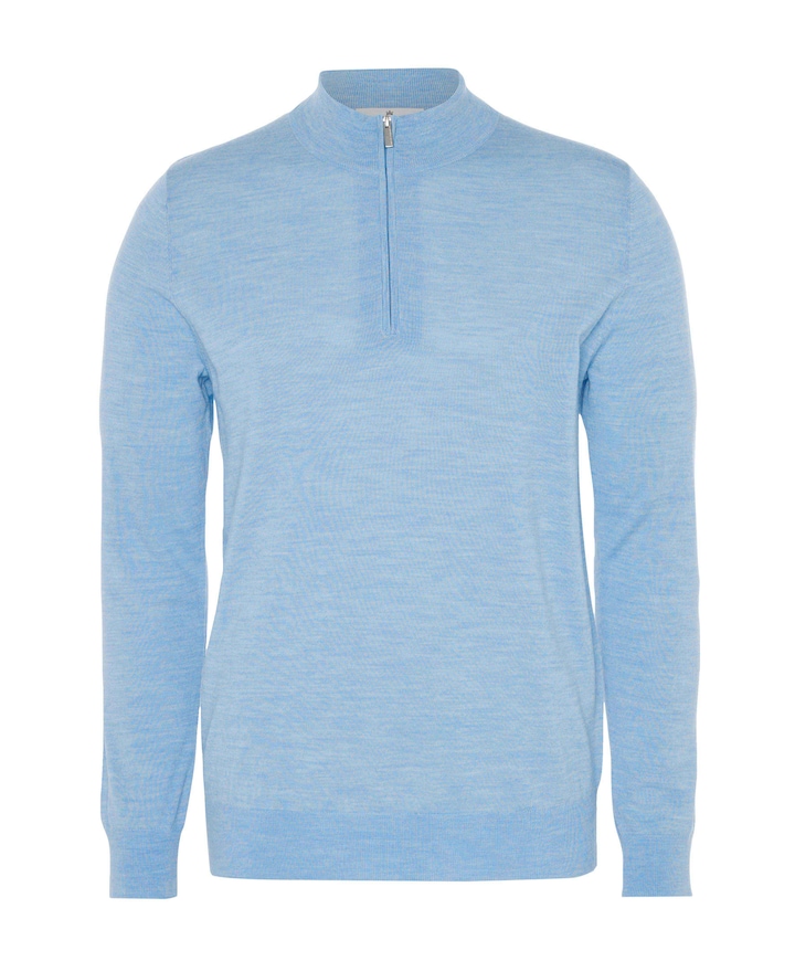 Heren trui met rits blauw