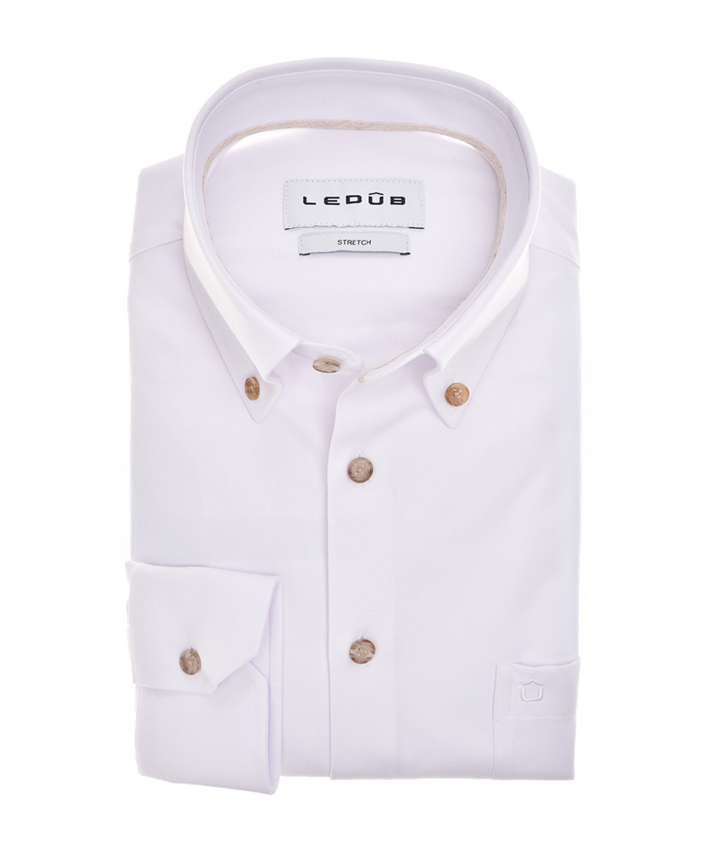 Heren overhemd extra lange mouw wit