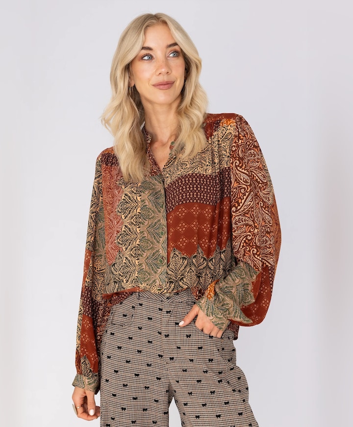 Dames blouse brique