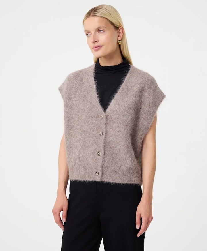 Dames gilet bruin