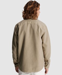 Heren overhemd lange mouw grijs