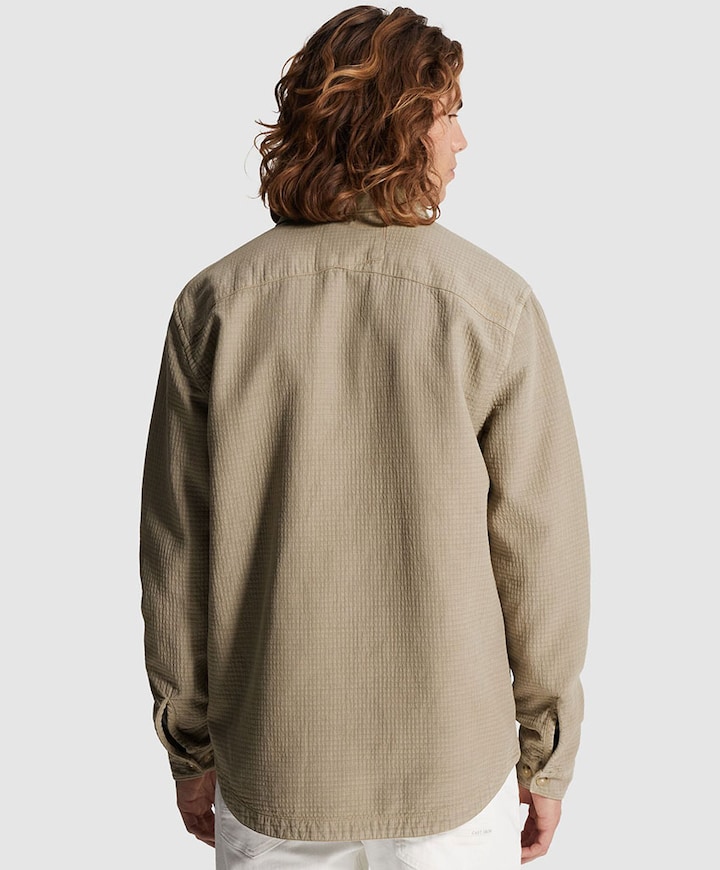 Heren overhemd lange mouw grijs