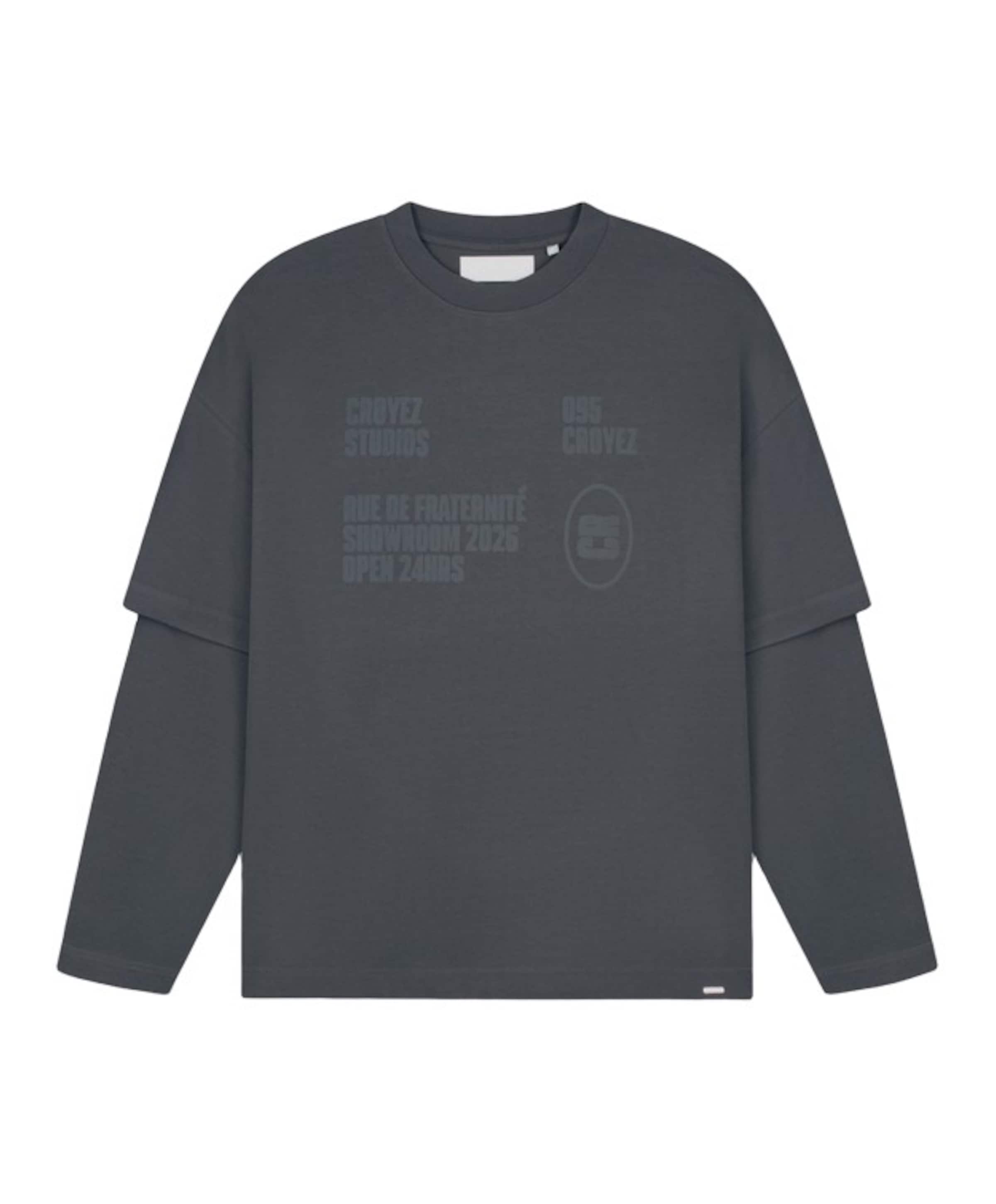 Heren longsleeve grijs