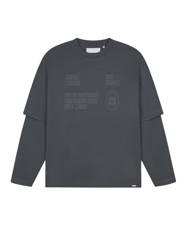 Heren longsleeve grijs
