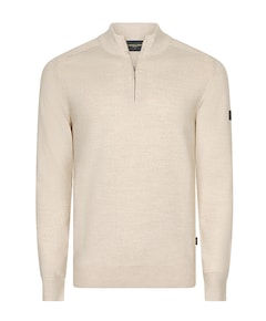 Heren trui met rits beige