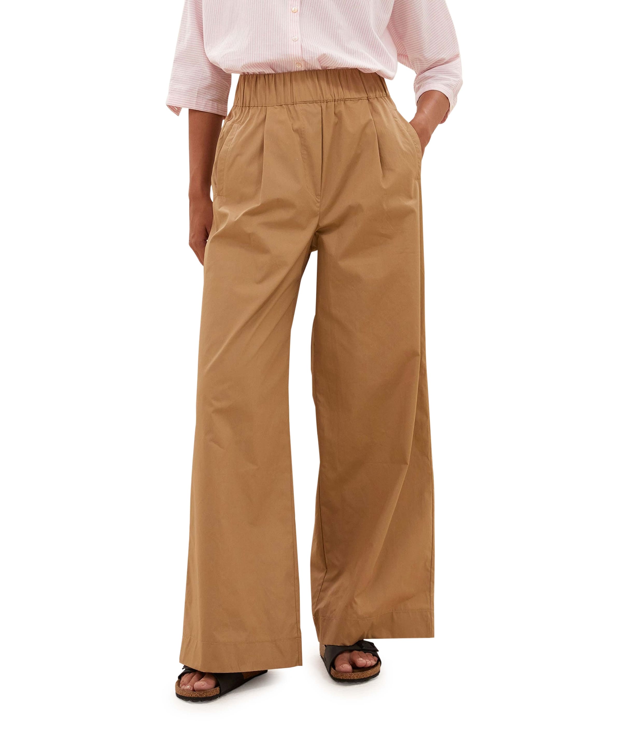 benji poplin pants beige