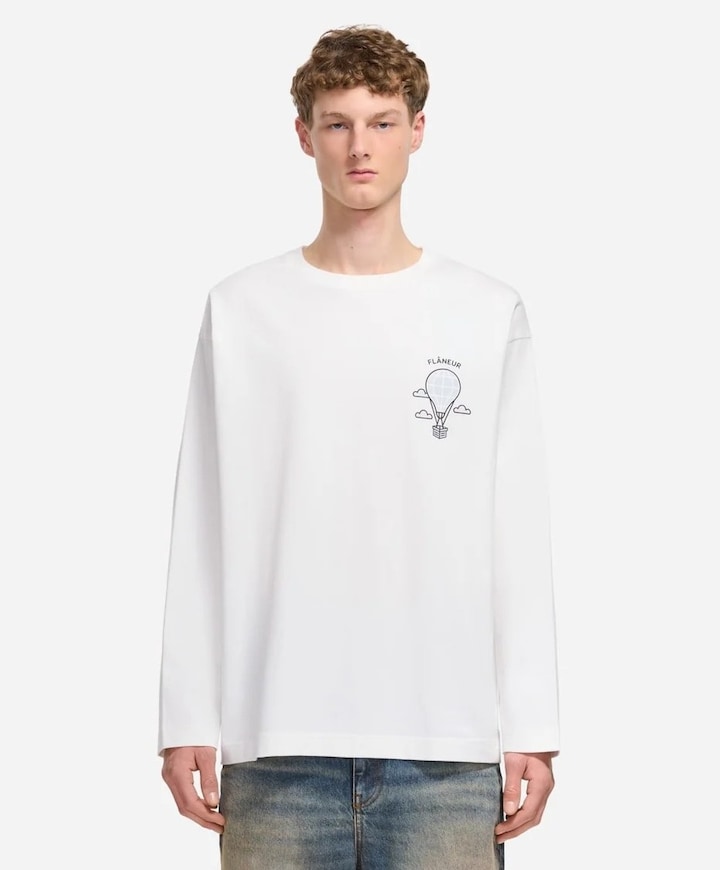 Heren longsleeve wit