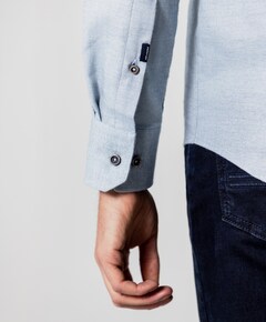 Heren overhemd lange mouw blauw