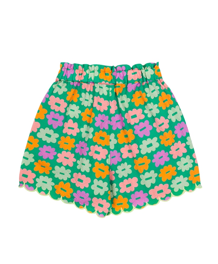 Flower seersucker shorts jongens korte broek groen