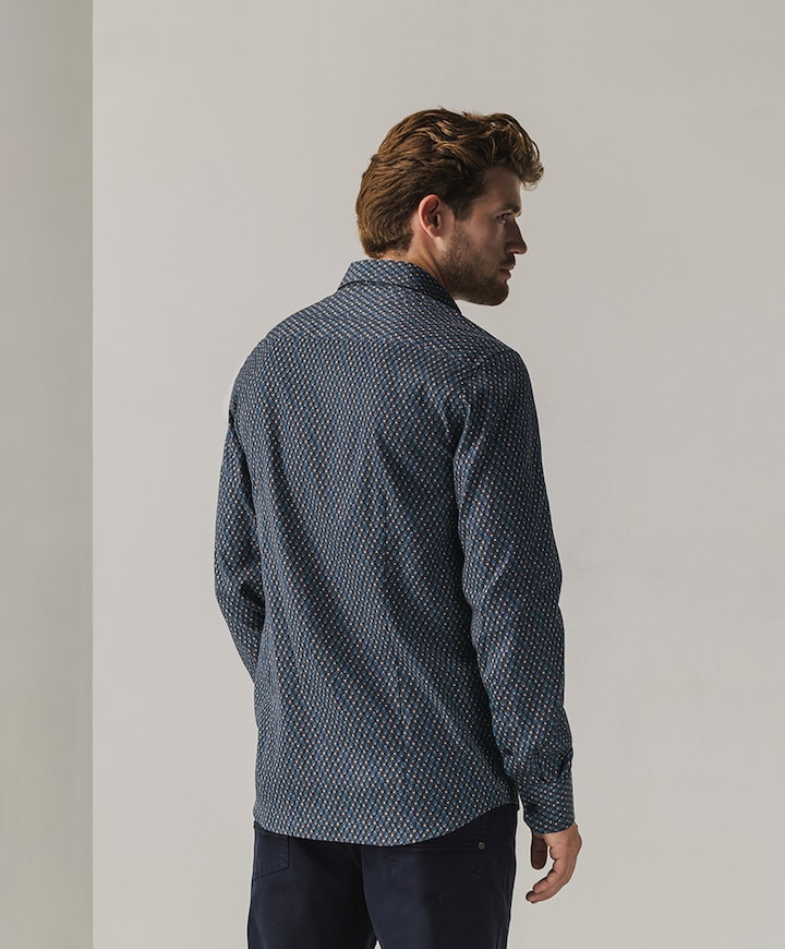 Overhemd lange mouw blauw