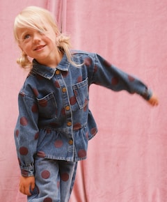 Meisjes blouse lange mouw blauw