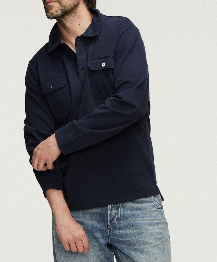 Heren polo blauw