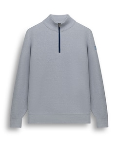 Heren trui met rits blauw