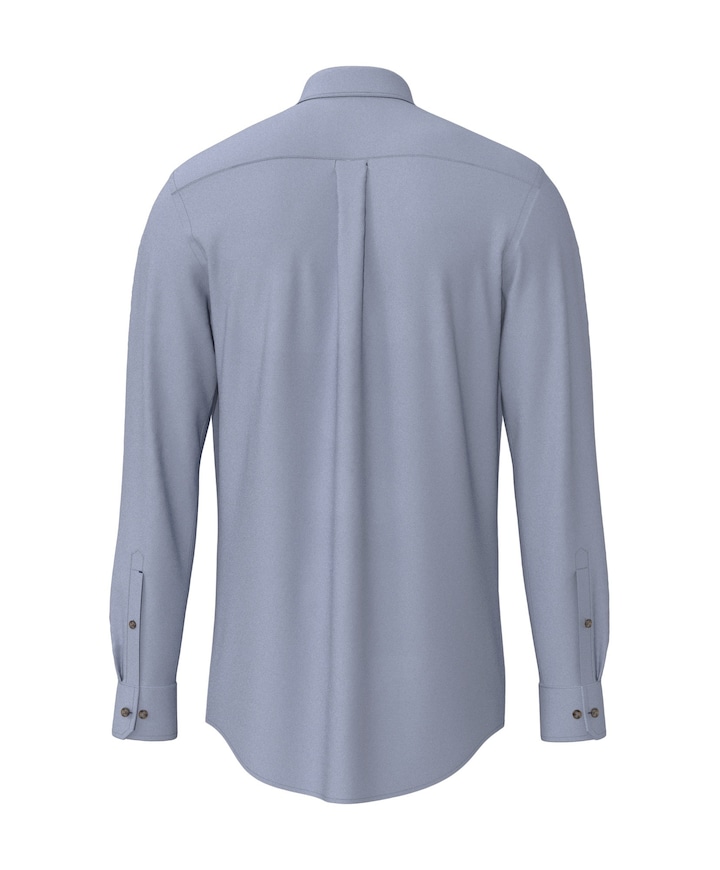 Heren overhemd lange mouw blauw
