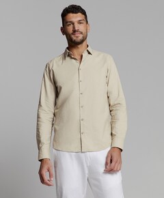 Overhemd lange mouw beige