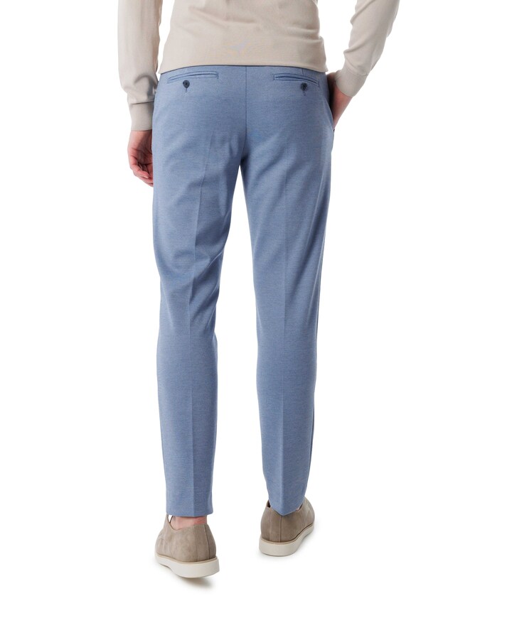 SLHSLIMAITOR JERSEY STRUC TRS FLEX heren broek blauw