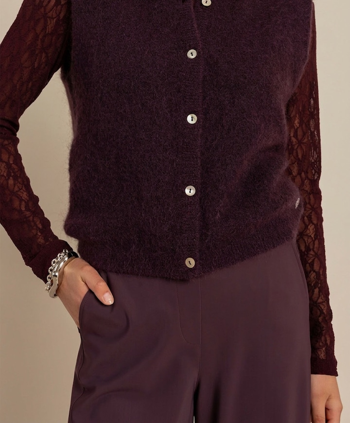Dames gilet bordeaux