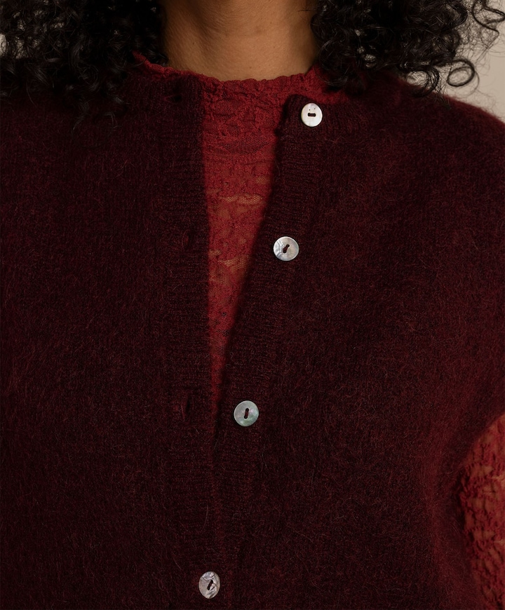Dames gilet bordeaux