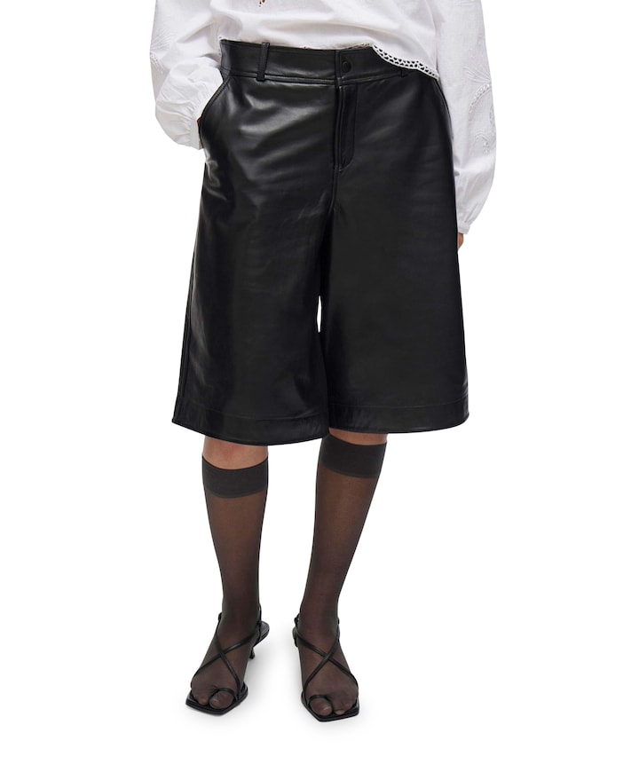 ROUCELIA RW LEATHER COLOTTES bermuda zwart