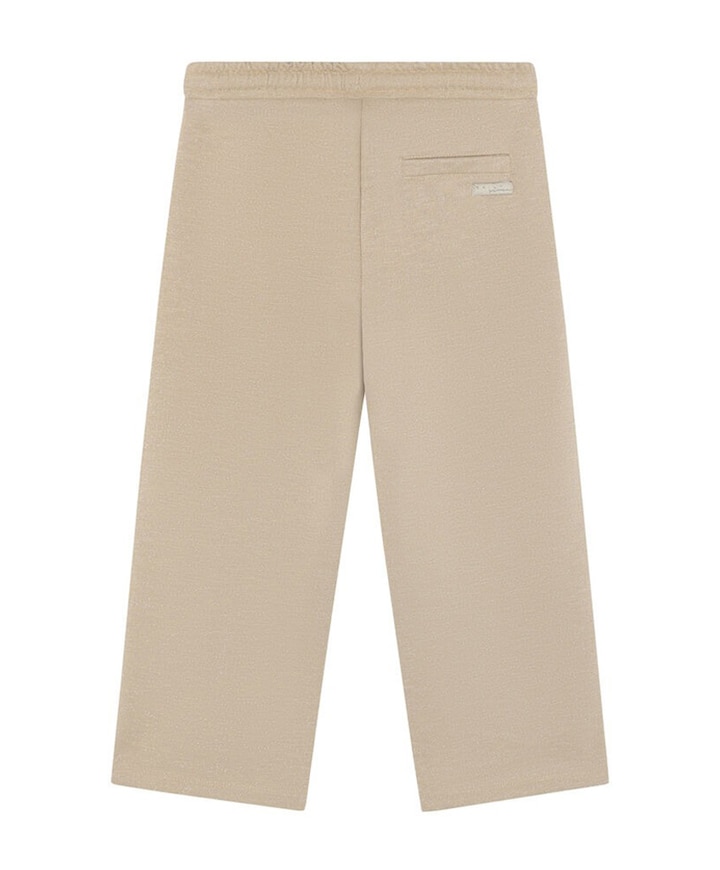 Wide Sweat Glitter meisjes broek beige