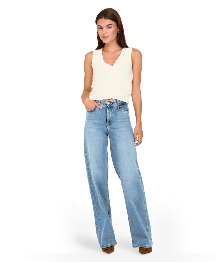 ONLMADISON BLUSH HW WIDE DNM CRO371 dames jeans blauw